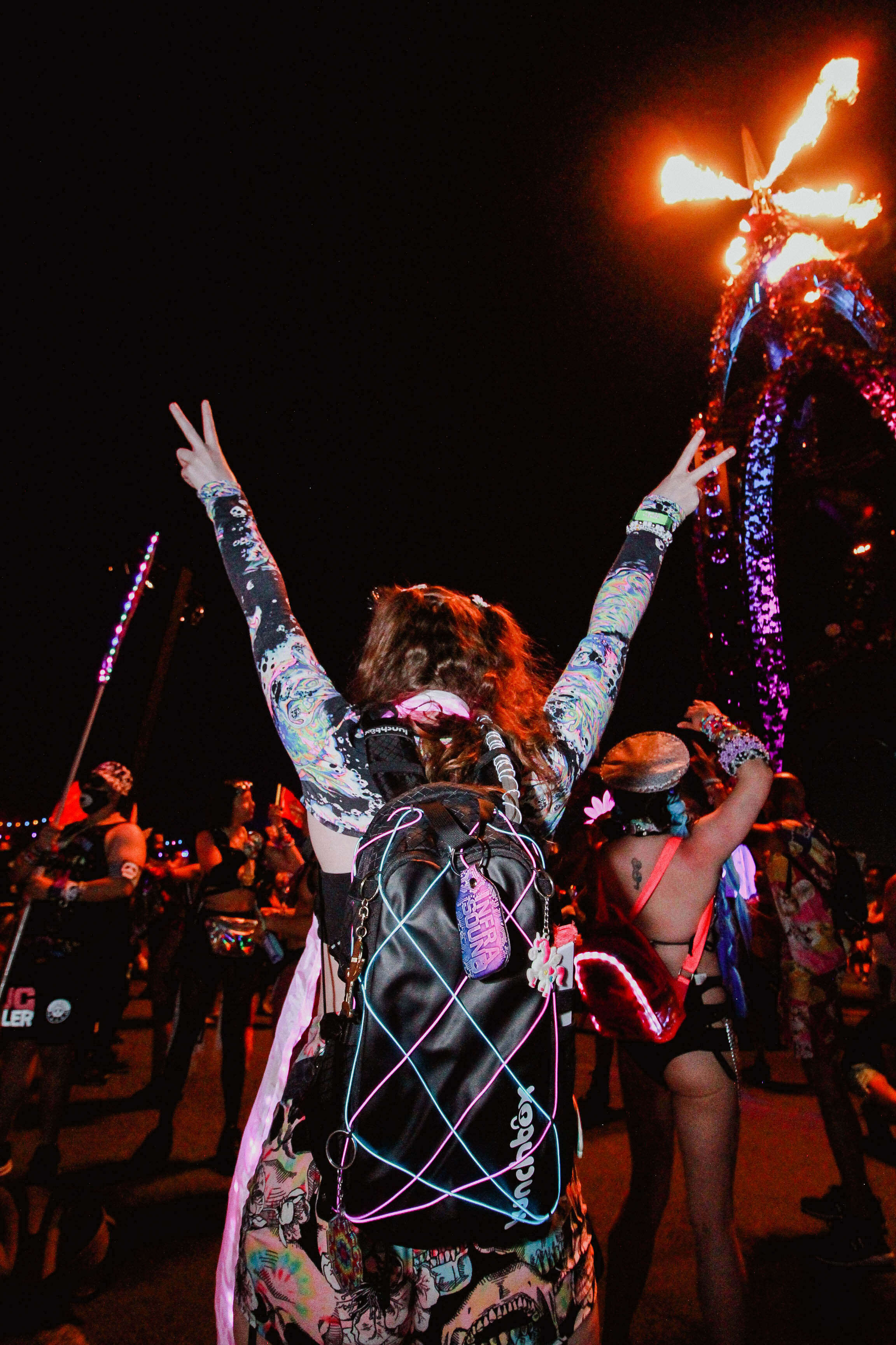 Festival-goer with Lunchbox pack